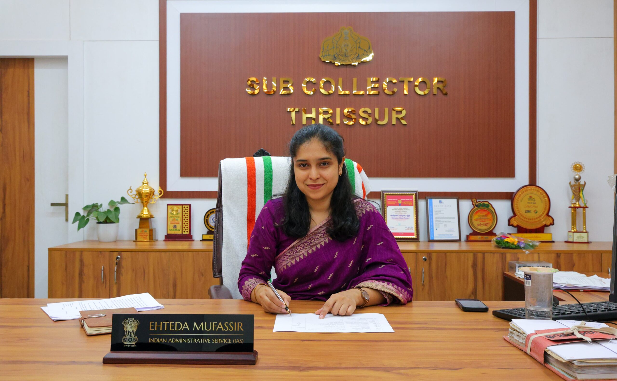 തൃശ്ശൂർ സബ് കളക്ടറായി എഹ്തെദ മുഫസ്സിർ ചുമതലയേറ്റു
