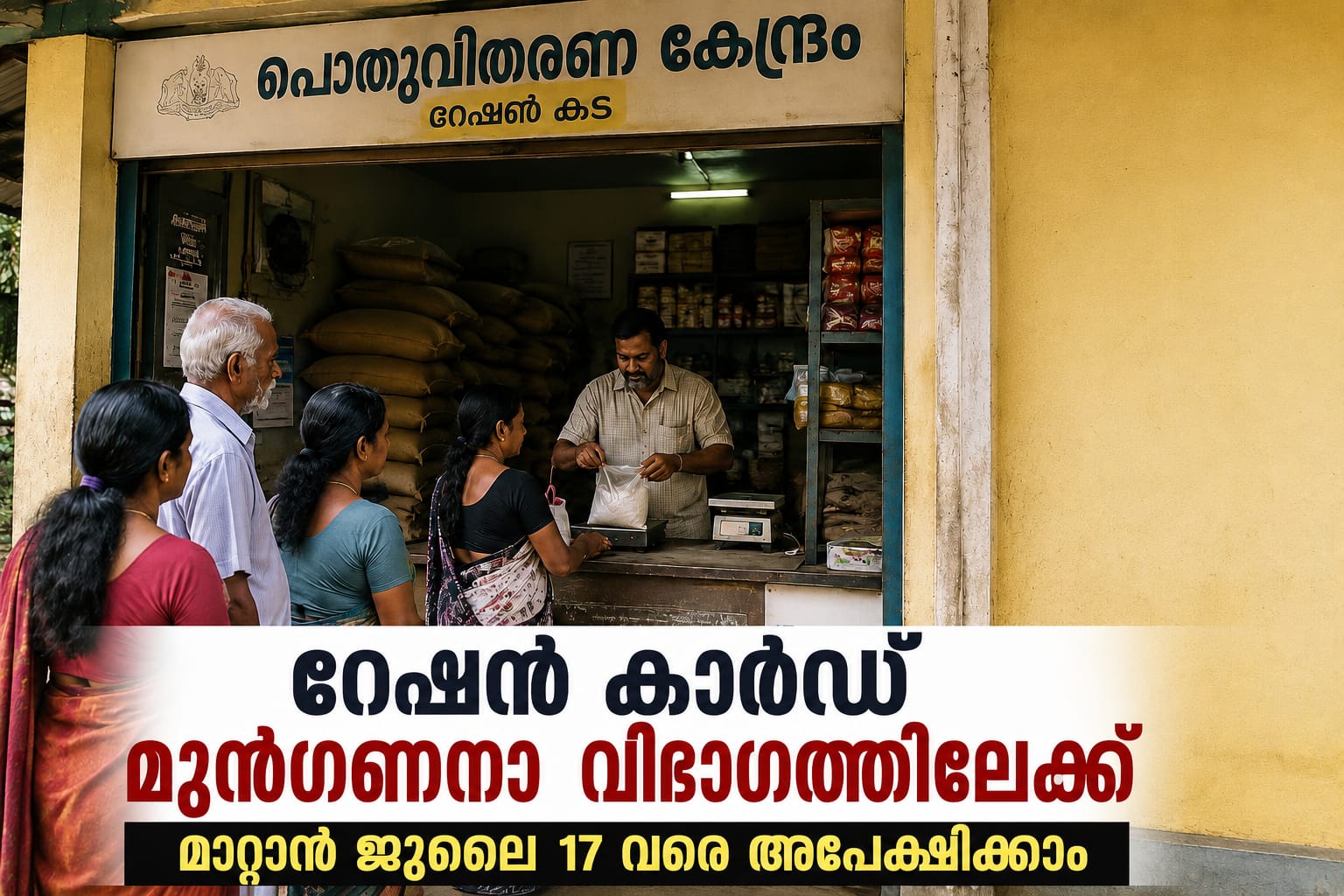 റേഷൻ കാർഡ് മുൻഗണനാ വിഭാഗത്തിലേക്ക് മാറ്റാൻ ജൂലൈ 17 വരെ അപേക്ഷിക്കാം