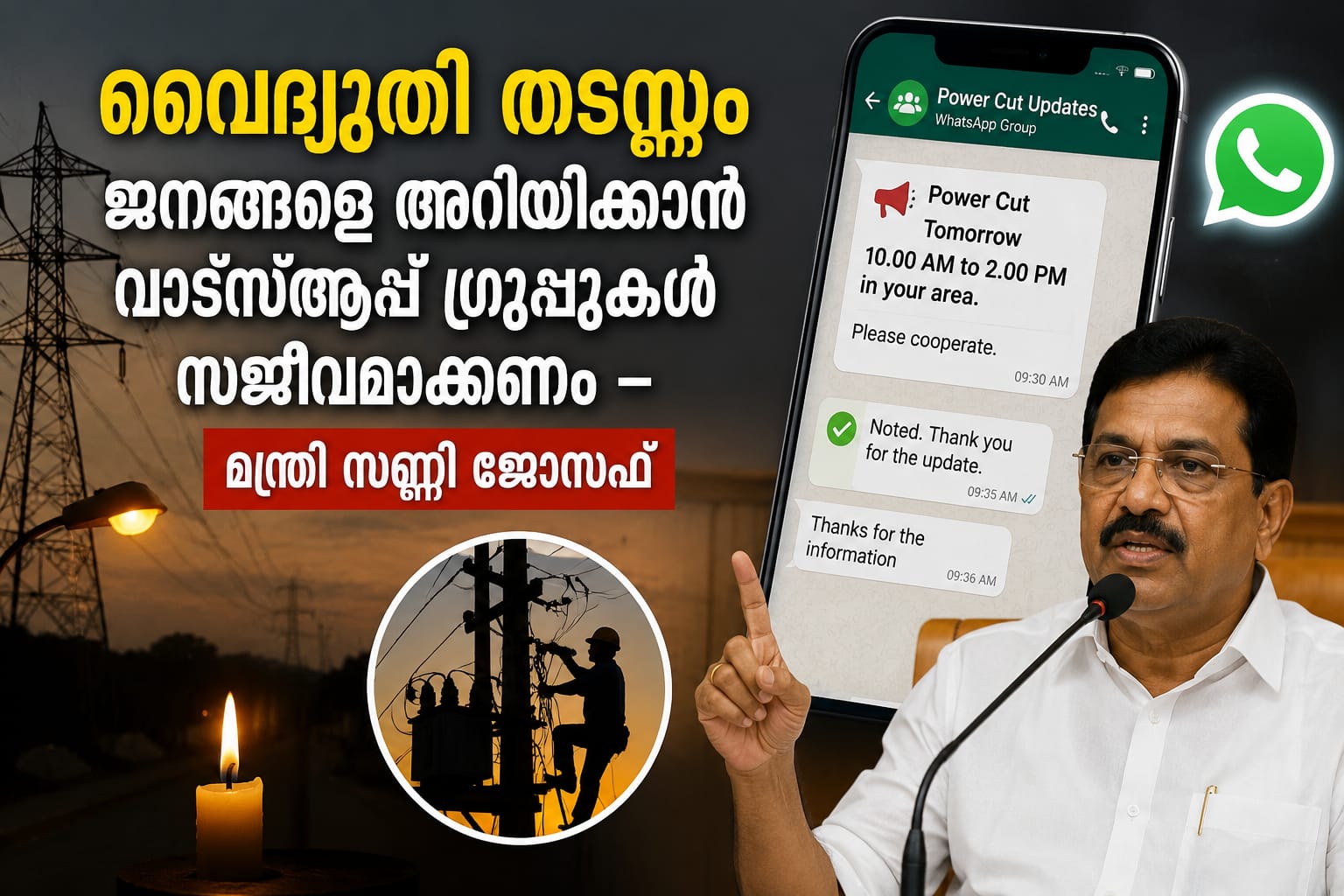 വൈദ്യുതി തടസ്സങ്ങൾ സമയബന്ധിതമായി പരിഹരിക്കാൻ കെ.എസ്.ഇ.ബി ജാഗ്രത പുലർത്തണം